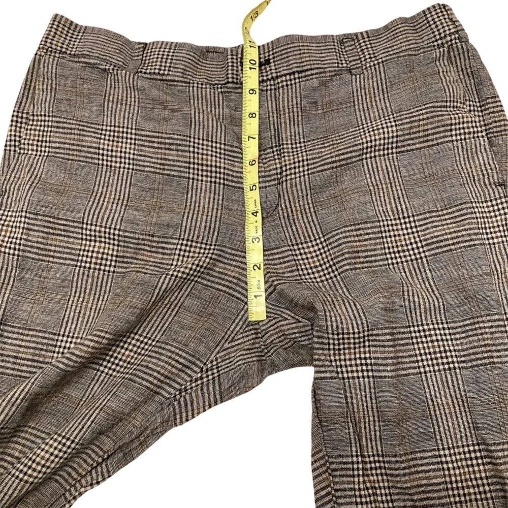 3/$20 H&M Linen Blend Skinny Fit Cropped Plaid Pants Autumn Business Women’s 34
